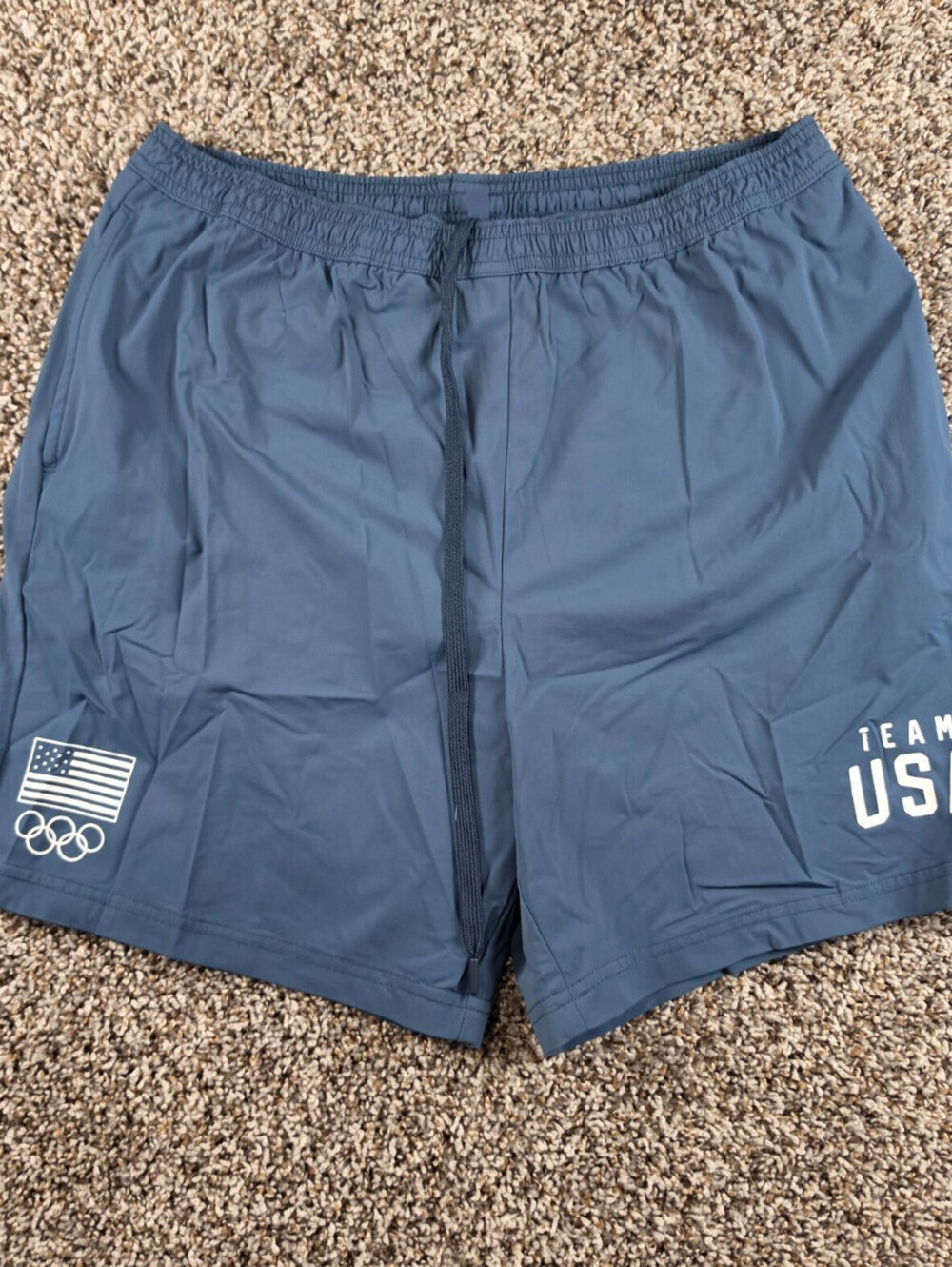 Skims Olympic Shorts Team USA Blue Mesh Lined Mens Size Large
